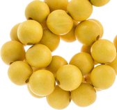 Houten Kralen Intense Look (8 mm) Yellow (104 stuks)