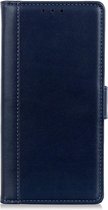 Shop4 - Nokia 4.2 Hoesje - Wallet Case Grain Donker Blauw