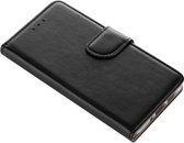 Hoesje zwart book case en 2 stuks tempered glass voor LG K4 2017