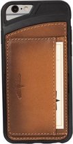 GALATA® Echte Lederen Slim-stand TPU back cover voor iPhone 6 / 6S PLUS taba bruin
