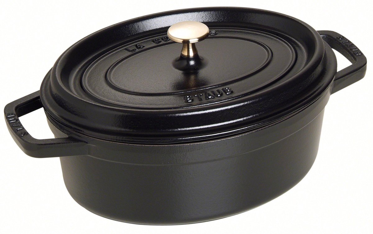Staub Braadpan Ovaal Cocotte Zwart - ø 27 cm / 3.2 liter