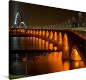 Panorama Waalbrug Nijmegen zwart/wit van Anton de Zeeuw op canvas, behang  en meer