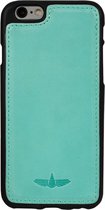 GALATA® Echte Lederen Flex-Jacket TPU back cover voor iPhone 6 / 6S turquoise