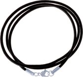 Leren ketting - Koord ketting - Heren ketting - Zwart - LGT Jewels- 3mm - 60cm