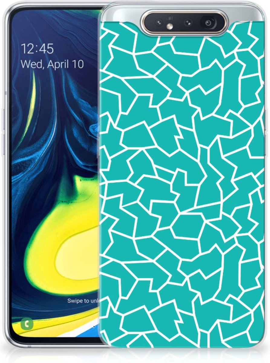 Samsung Galaxy A80 Hoesje maken Cracks Blue