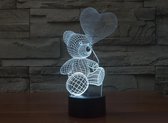 Hewec® Optische 3D illusie lamp Teddy Bear