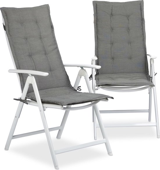 zak Dodelijk factor relaxdays stoelkussen set van 2 stuks - 120 x 50 cm - tuinstoelkussen -  hoge rug -... | bol.com