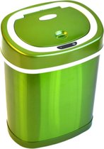 Ninestars Modern Prullenbak Met Sensor - RVS - 12L - Groen