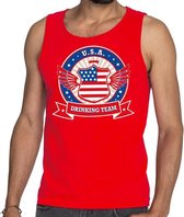 Rood USA drinking team tanktop / mouwloos shirt heren 2XL