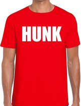 Hunk tekst t-shirt rood heren M