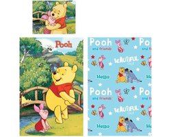 foto van Winnie the pooh peuterdekbedovertrek poohbeer en knorretje 90 x 140 cm - Katoen