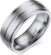 Verzilverde titanium heren ring  8mm-21mm