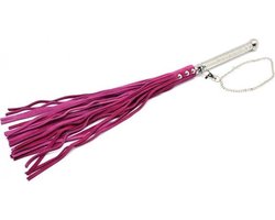Rimba - Leren Zweep (Flogger) Met Metalen Handvat - Roze