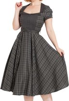 Voodoo Vixen Flare jurk -M- Ella tartan Grijs