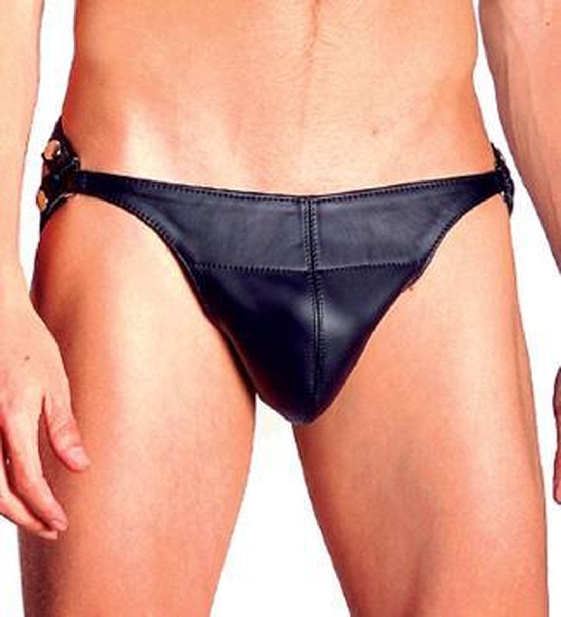 Mister b leather posing pouch two belts plain