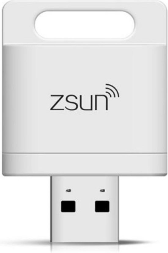 ZSUN WiFi USB 2.0 TF Card Reader voor iOS Android Windows Wit