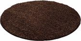 Flycarpets Candy Shaggy Rond Vloerkleed - 200x200cm - Bruin