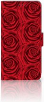 Geschikt voor Samsung Galaxy A7 (2018) Bookcase Hoesje Red Roses
