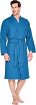 Wafel badjas voor sauna kobalt M - unisex