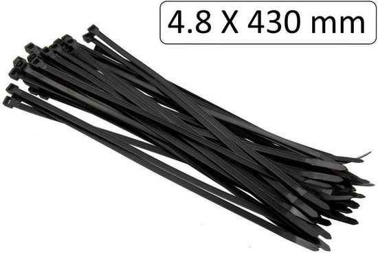 Serre-câbles 4,8x430 mm en Noir 500 Pièces