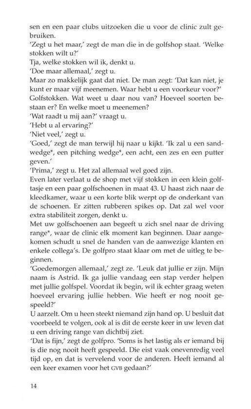 Een paragraaf tekst over golf. De tekst bevat een 'Tip' sectie.
