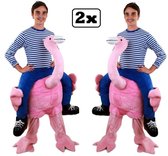 2x Kostuum gedragen door Flamingo unisex