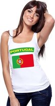 Singlet shirt/ tanktop Portugese vlag wit dames M