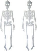 Halloween - 2x Glow in the dark skeletten figuren 150 cm - Halloween/horror thema hangdecoratie