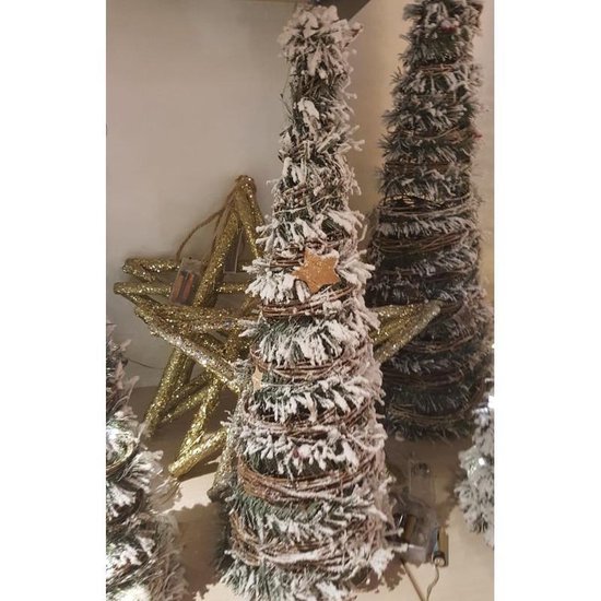 Kerstboom decoratie 40 cm met warm wit LED licht op batterij -... | bol.com