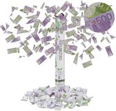 Relaxdays confetti kanon groot - party popper geld - 40 cm confetti shooter - speelgeld
