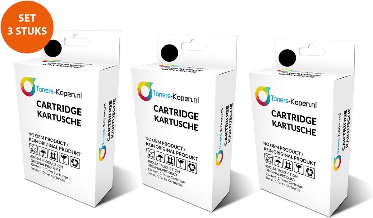 HP 950XL CN045AE - Huismerk Inktcartridge 3-Pack Zwart 60ml - HP inktcartridge CN045AE compatible CN045AE alternatief - OfficeJet Pro 8100 8600 8610 8615 8620 8630 8640 - 950xl