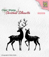 CSIL006 Nellie Snellen Clearstamp - kerstmis stempel silhouet - 2 rendieren - 2x rendier en hert
