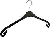 De Kledinghanger Gigant - 80 x Blouse / shirthanger kunststof zwart met rokinkepingen en anti-slip op schouders, 47 cm