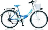 Meisjesfietsen Diva D22 inch blue white derr 6 versn