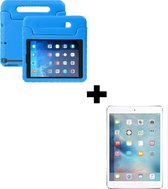 iPad Mini 1 Hoes Kinder Hoesje Kids Case Met Screenprotector Glas - iPad Mini 1 Hoesje Kindvriendelijk Shockproof Cover - Blauw