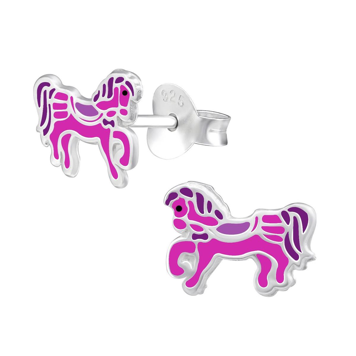 Little Bijoux oorknopje-pony paars