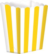 Amscan Snoepbakjes Streep 5 Stuks 9,5 X 13,5 Cm Geel