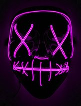 Vegaoo - Fuchsia lichtgevend led masker voor volwassenen