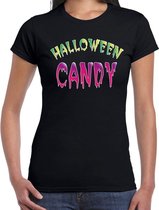 Halloween candy snoepje verkleed t-shirt zwart voor dames S