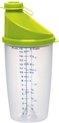 Emsa Superline calibrated shake beaker with pouring spout, 0.5 litre, transparent/lime