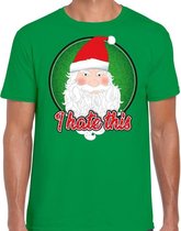 Fout Kerst shirt / t-shirt - I hate this - groen voor heren - kerstkleding / kerst outfit S (48)