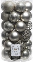 Kerstballen Mix (6cm) 37 Stuks Naturel Linnen