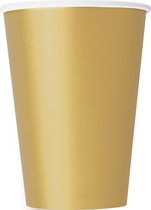 UNIQUE - 10 goudkleurige kartonnen drinkbekers - Decoratie > Bekers, glazen en bidons