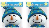 2x Sneeuwpop maskers - Sneeuwpoppen maskers voor kinderen