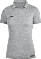 Jako Polo Premium Basics Dames Grijs Gemeleerd Maat 34