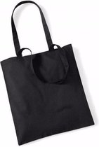 80x Katoenen schoudertasjes zwart 42 x 38 cm - 10 liter - Shopper/boodschappen tas - Tote bag - Draagtas
