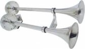 Dubbele elektrische trompet claxon/toeter RVS 12V (GS12011)