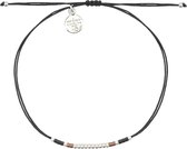 Mint15 Armband 'Tiny Beads Bracelet – Black' - Zilver