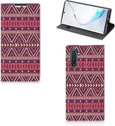 Geschikt voor Samsung Galaxy Note 10 Hoesje met Magneet Aztec Purple