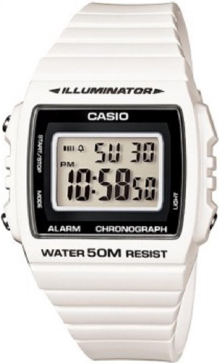 CASIO W-215-7A heren horloge 40 mm - Wit